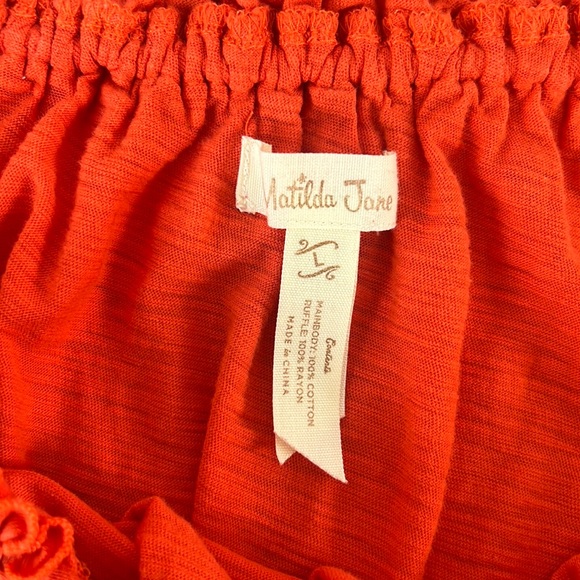 Matilda Jane ruffle sleeve orange top size large - Picture 4 of 8